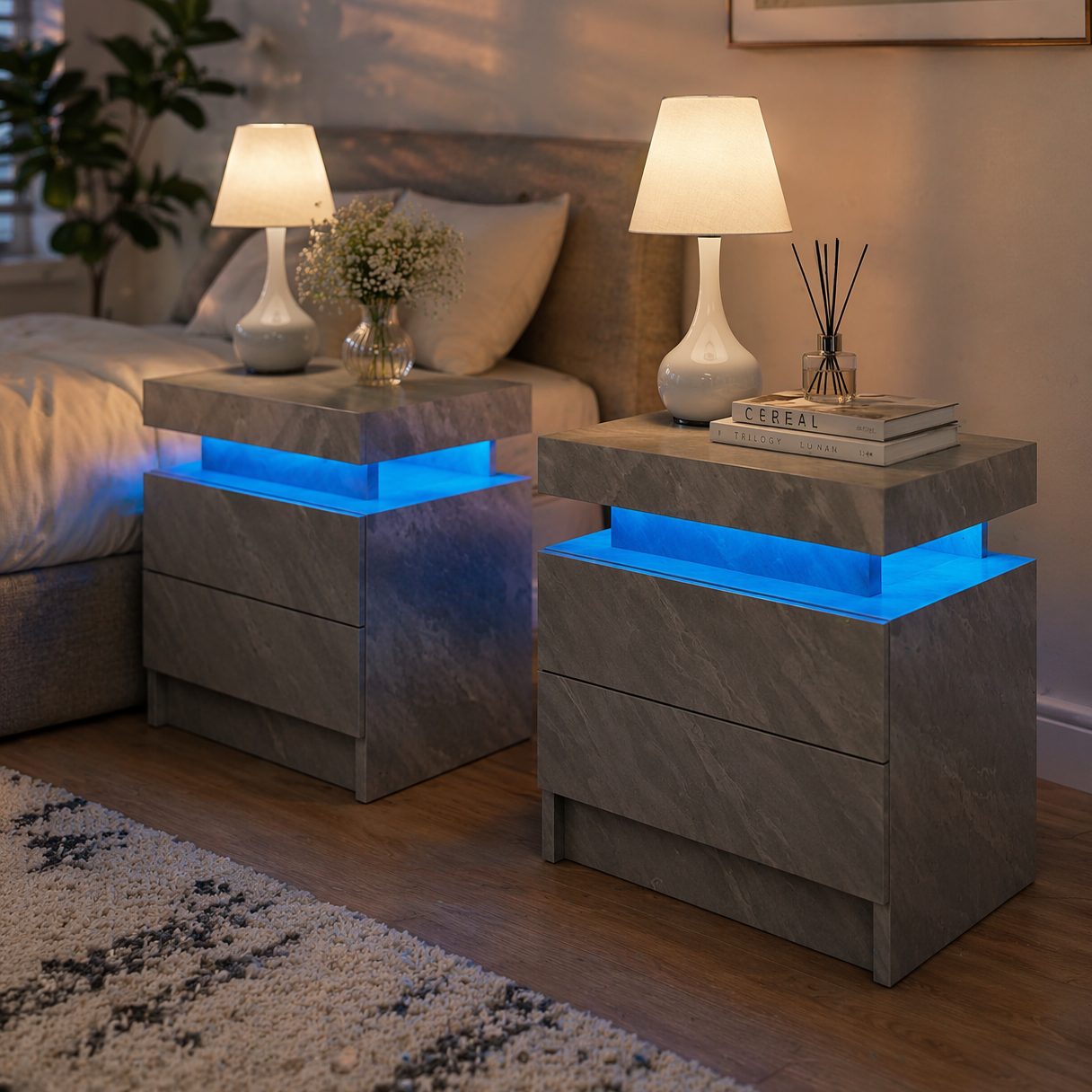 Velaris Glow LED Nightstand Set (2-Piece)